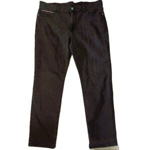 Tommy Hilfiger Jeans Mens 38 32 Black Straight 5 Pockets Logo